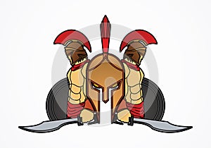 Spartan warrior pose graphic vector.