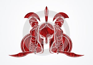 Spartan warrior pose graphic vector.