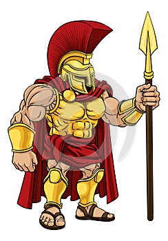 Spartan Warrior Roman Gladiator or Trojan Cartoon