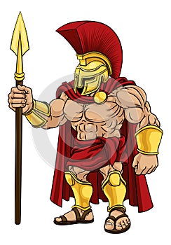 Spartan Warrior Roman Gladiator or Trojan Cartoon