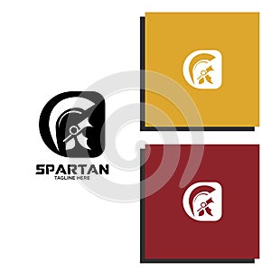 Spartan warrior symbol shield and helmet, coat of arms. Spartan helmet logo, vector illustration of spartan shield and helmet,