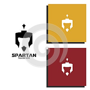 Spartan warrior symbol shield and helmet, coat of arms. Spartan helmet logo, vector illustration of spartan shield and helmet,