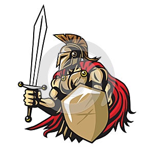 Spartan Warrior Vector Mascot