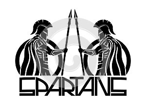 Spartans with spears and shields.