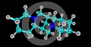 Sparteine molecular structure isolated on black