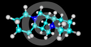 Sparteine molecular structure isolated on black photo