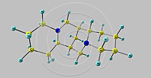 Sparteine molecular structure isolated on grey