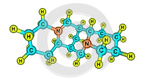 Sparteine molecular structure isolated on white