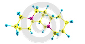 Sparteine molecular structure isolated on white