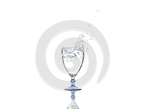 Spashing water on glass
