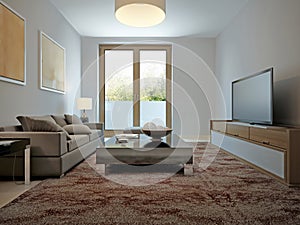 Spasious living room avant-garde style