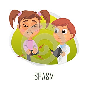 Spasm medical concept. Vector illustration. photo