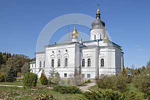 Spaso-Eleazarovsky convent on a sunny May day. Elizarovo. Pskov region, Russia