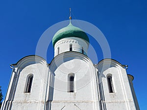 Spaso-Preobrazhensky Cathedral (the Cathedral of the Transfiguration) from XII century, Pereslavl-Zalessky, Russia.