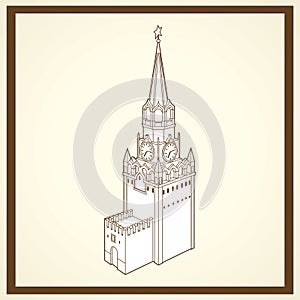 Spasskaja tower postcard