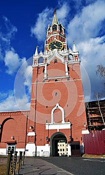 Spasskaya clock tower of Moscow Kremlin. UNESCO World Heritage Site.