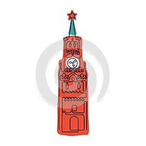 Spasskaya Tower, Kremlin, Moscow illustration