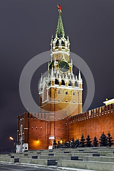 A Spasskaya tower of Kremlin, Moscow, Russia photo