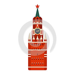 Spasskaya Tower. Moscow Kremlin clock tower. Russian symbol.