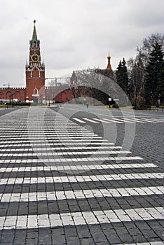 Spasskaya tower of Moscow Kremlin. Color photo