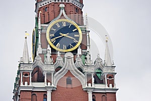 Spasskaya tower of Moscow Kremlin. Color photo