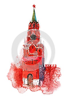 Spasskaya Tower Moscow Kremlin. Russia Red Square photo