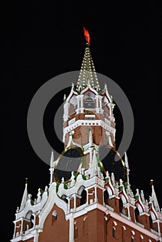 Spasskaya tower of Moscow Kremlin. UNESCO World Heritage Site.