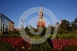 Spasskaya tower of Moscow Kremlin. UNESCO World Heritage Site.