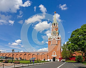 The Spasskaya Tower viewed inside Kremlin