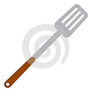 Spatula icon. Kitchen cooking slotted utensil tool