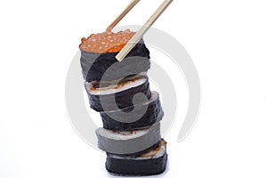 Spawn nigiri with chopsticks