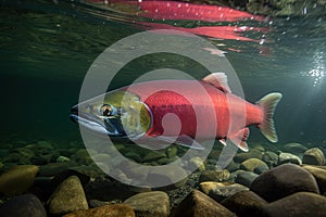 spawning sockeye salmon in north america.Generative ai