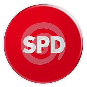 SPD Button, 3d illustration on white background