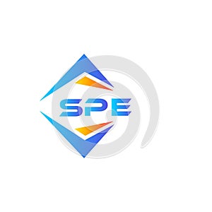 SPE abstract technology logo design on white background. SPE creative initials letter logo concept photo