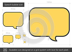 Speach bubble line icon.