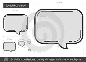 Speach bubble line icon.