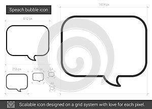Speach bubble line icon. photo