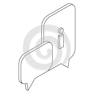 Speach bubles icon, isometric 3d style