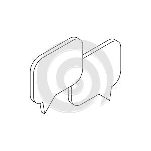 Speach bubles icon, isometric 3d style