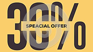 Speacial offer 30% word animation motion graphic video with Alpha Channel, transparent background use for web banner, coupon,sale