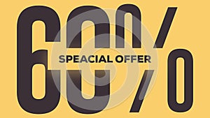 Speacial offer 60% word animation motion graphic video with Alpha Channel, transparent background use for web banner, coupon,sale