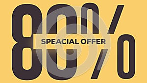 Speacial offer 80% word animation motion graphic video with Alpha Channel, transparent background use for web banner, coupon,sale