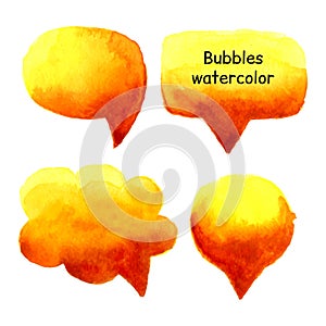 Speak bubbles watercolor set vector