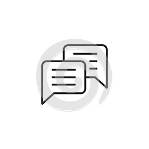 Speak chat sign icon in flat style. Speech bubbles vector illustration on white isolated background. Team discussion button