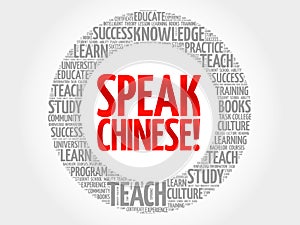 SPEAK CHINESE! word cloud
