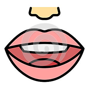 Speak expression icon vector flat