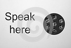 Speak here photo