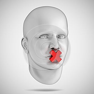 Speak no evil - censorship 3d concept