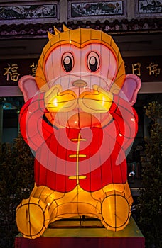 Speak No Evil ,Decorative lamp designed as a monkey