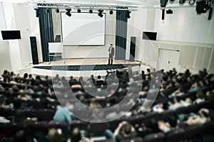 Speaker at Business Conference and Presentation. Audience the conference hall.